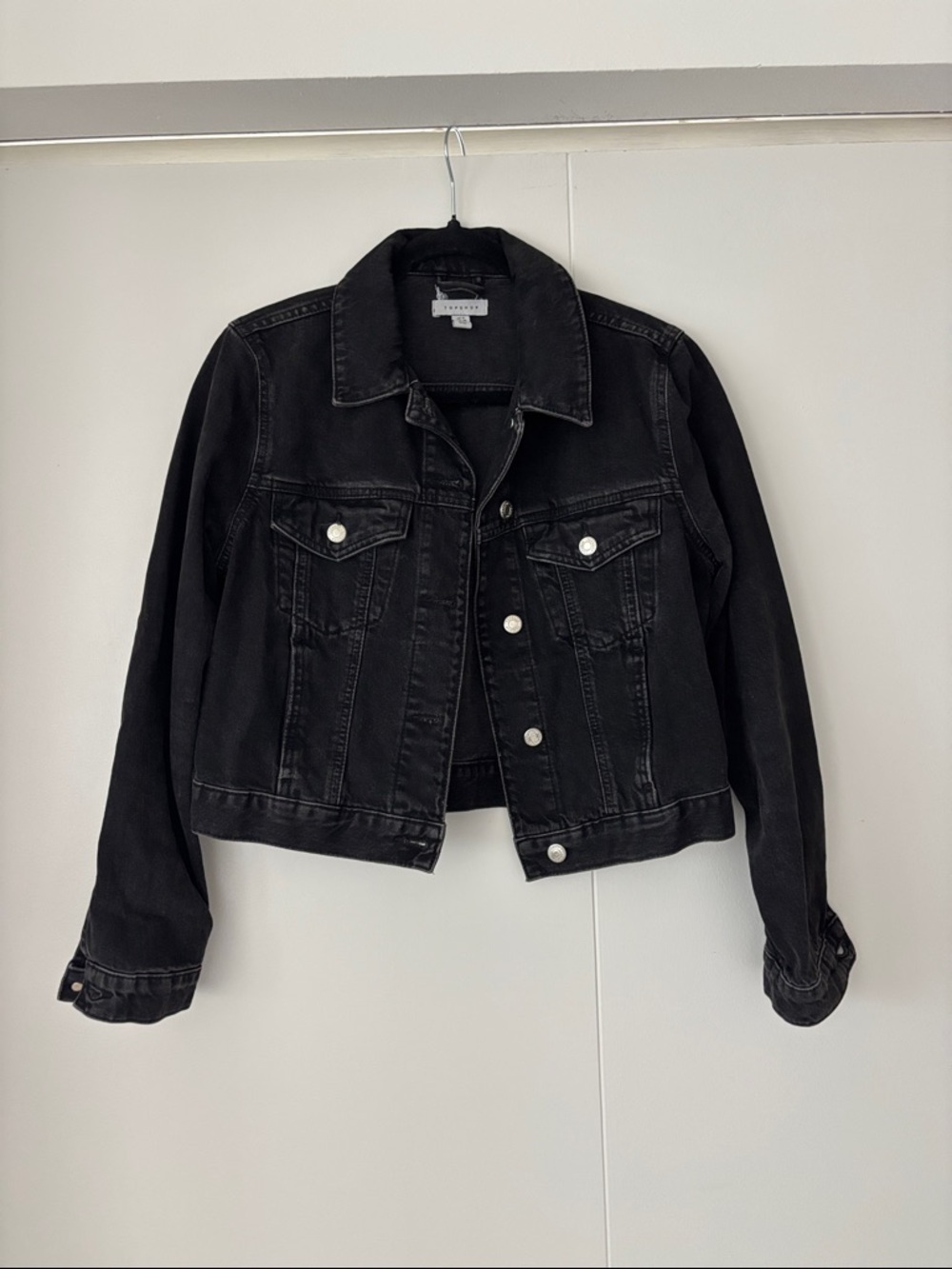 Topshop Black Denim Jacket - Women